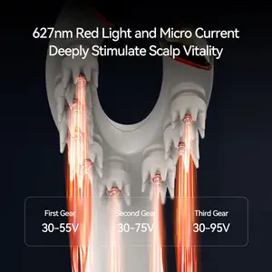 전기 머리 마사지 2023 신제품 빗 빨간 빛 치료 모드는 압력 머리 마사지 두피 해제