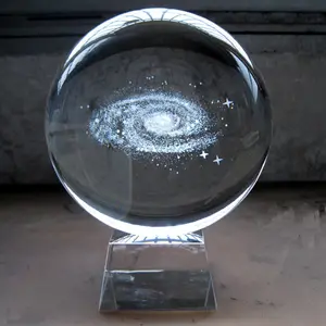 Wholesale Laser Engraved Galaxy Crystal Ball Solar System Crystal Ball For Birthday Gift