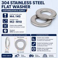 Factory Custom Stainless Steel 304 Flat Plain Thin Round Lock Small Size Washers DIN433