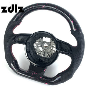 Accesorios Interiores para Automóviles, <span class=keywords><strong>Volante</strong></span> Personalizado de Fibra de Carbono Forjado en Polvo Rosa para <span class=keywords><strong>Audi</strong></span> A3 <span class=keywords><strong>A4</strong></span> A5 A6 A7 C7 C8 B8.5 RS3 RS6 RS7 - Product Image 3