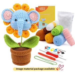 Conjuntos de tricô de animais de pelúcia DIY personalizados para iniciantes kit de crochê animal para adultos e crianças