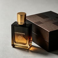 Botella de Perfume Cuadrada de Lujo con Tapa Dorada de 100 ml, Botella de Vidrio y Caja Disponibles, Muestras Gratis Disponibles