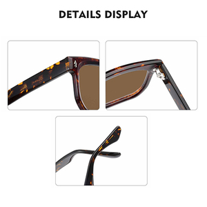 2025 Vintage hommes lunettes <span class=keywords><strong>de</strong></span> soleil <span class=keywords><strong>de</strong></span> chine rouge/Champagne carré acétate lunettes cadre riz ongles conception Vision nocturne miroir lentilles - Product Image 5