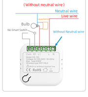 Nouvel Arrivage Tuya Smart Mini Interrupteur Mural WiFi Neutre et Sans Neutre, Relais Disjoncteur Intelligent, Interrupteur Mural pour Éclairage, Automatisation Domotique