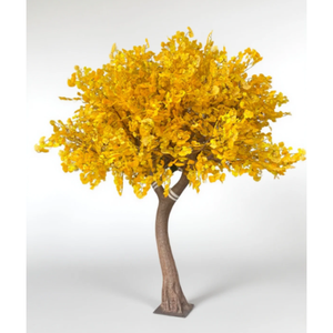 Venta al por mayor árbol de <span class=keywords><strong>Ginkgo</strong></span> artificial hojas de seda dorada tronco realista resistente a los rayos UV para jardín al aire libre - Product Image 6