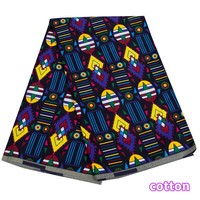 Tissu imprimé batik ethnique africain, tissu imprimé imitation cire géométrique double face en polyester