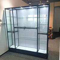 Rauchershop-Einzelhandelsgeschäft: Gerahmte Glas-LED-beleuchtete, individuell farbige Vollsicht-Vitrine/Wandvitrine mit OEM/ODM-Optionen
