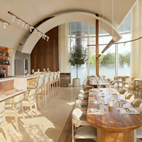 Meubles de restaurant sur mesure, table de buffet en bois, table à manger avec éclairage LED pour café, hôtel, buffet, design d'intérieur