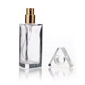 Nhanh chóng vận chuyển 30ml 50ml thủy tinh trong suốt chai nước hoa hình tam giác với 15 mm uốn cổ bơm phun rỗng sẵn sàng để sử dụng - Product Image 4