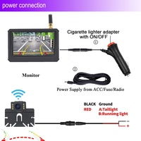 Sistema de cámara de respaldo inalámbrica, monitor LCD integrado de 4,3 pulgadas, dinámico, ideal para coche, furgoneta, autobús, camión, etc.