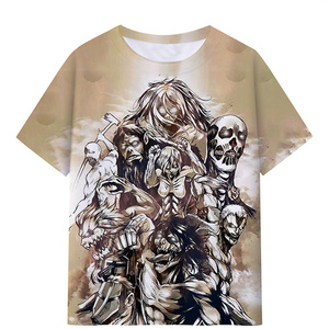 36 estilo de dibujos animados leche seda Material <span class=keywords><strong>Shingeki</strong></span> <span class=keywords><strong>No</strong></span> <span class=keywords><strong>Kyojin</strong></span> Mikasa Ackerman Rivaille Unisex <span class=keywords><strong>mujeres</strong></span> camiseta Anime hombres camisas para niños - Product Image 6