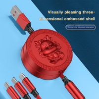 Kabel Charger Retractable 3 in 1 Universal 3A 66W Tipe-C untuk Transfer Data dan Pengisian Cepat untuk Android dan IOS