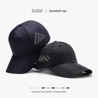 Gorra de Béisbol de 6 Paneles para Hombre, 100% Poliéster, de Secado Rápido, con Letras, para Verano, Versátil, Protección Solar, Transpirable, Informal