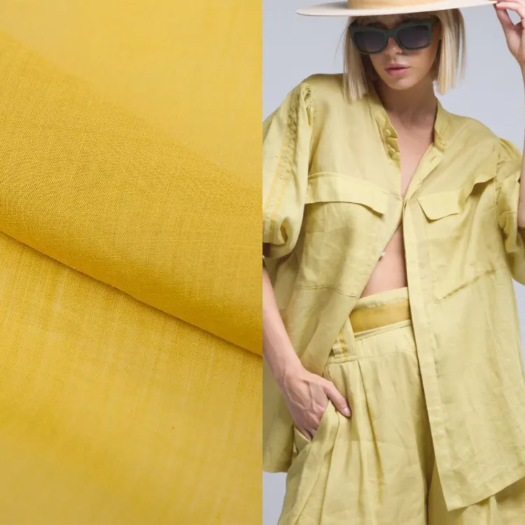 Kain rami linen celup polos dicuci untuk musim panas kain rami anti kerut gaun kain tenun lebih tipis kain rami untuk pakaian