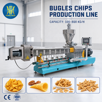 Nouvelle usine industrielle clé en main pour la production de snacks, ensemble complet, extrudeuse électrique à double vis entièrement automatique, ligne de traitement de chips Bugles