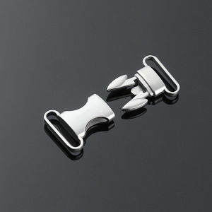 Hebilla de Seguridad Metálica, Aleación de Zinc Electrochapada, Plateada y Negra, Accesorios Duraderos para Bolsos, Cierres Q030-20 - Product Image 2