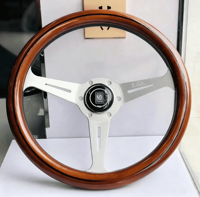 Volant de course rétro en bois de pêche Beidouxing Langdi pour modification automobile Jetta Santana Santana 14 pouces 15 pouces Zhejiang