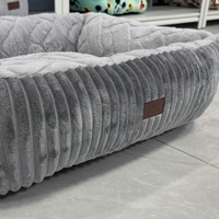 Lit pour chien en forme de rectangle, lavable, pour chiots, avec fond antidérapant, lit apaisant pour chats d'intérieur