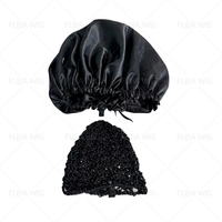 Nouveau Filet à Cheveux Réglable Caps Protecteur de Cheveux de Nuit Bigoudi Bonnet 2 en 1 Perruque en Satin Bonnet de Sommeil