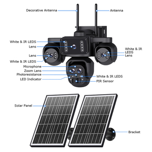 SECTEC 20MP Five Lens Four Screen 10X Zoom AOV 4G <strong>Solar</strong> Battery CCTV <strong>Security</strong> <strong>Camera</strong> 24/7 Floodlight IP66 PTZ AI Tracking <strong>Camera</strong> - Product Image 6