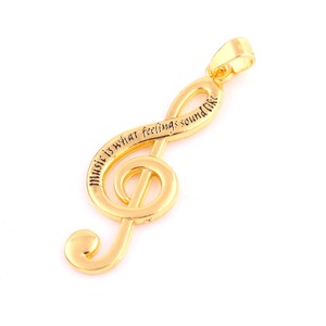 Bijoux symbole musical, la musique est ce que les sentiments sonnent comme, collier pendentif en or note de musique tendance - Product Image 6