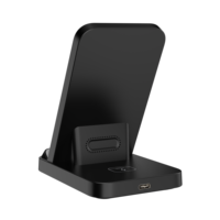 2-in-1 Individuelles Logo 5W 15W Qi Schnelllade-Pad Typ-C Mobiltelefon-Kopfhörer Kabelloses Ladegerät Halterung für iPhone & Ohrhörer