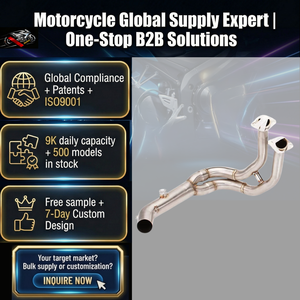 Nuevo Tubo de Escape Universal para Motocicleta Geometry para KAWASAKI <span class=keywords><strong>Z650</strong></span> Ninja 650, Tubo de Escape Delantero, Codo Deslizante, Silenciador de Acero Inoxidable - Product Image 1
