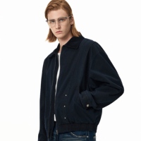 Veste de mode streetwear pour homme, personnalisable, à fermeture éclair, en toile épaisse, 100% coton, écologique, respirante, col rabattu