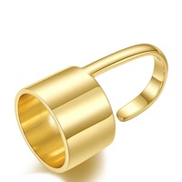 Bague de doigt en laiton plaqué or 18 carats de haute qualité PVD, style Hip Hop, bijoux tendance R214091