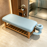Table de massage en bois massif avec repose-tête amovible pour SPA, salon de beauté, institut de manucure, hôtel, centre de podologie