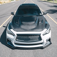 Capot moteur en fibre de carbone style VA pour Infiniti Q50 V37 2018+ Pièces de voiture Accessoires Kit carrosserie