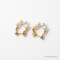 Boucles d'oreilles clous en perles d'eau douce faites à la main, unisexe, polyvalentes pour le quotidien, tige en argent S925, double usage, vente en gros, boucles d'oreilles pour fille