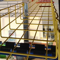 Plateau en treillis métallique 600x200mm en acier thermolaqué couleur personnalisée pour signalétique de concours de stade, éclairage et ligne d'alimentation principale