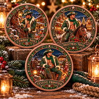 Pièce de monnaie commémorative de Noël pour gentleman, en cuivre pur 999, 1 oz, personnalisée, élégante, avec impression UV en relief 3D, objet de collection et souvenir