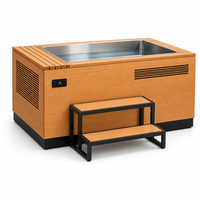 Baignoire de trempage à froid de luxe au design architectural moderne en bois naturel avec revêtement en acier inoxydable 304