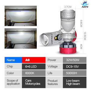 M01K 80W phare LED de voiture feux de croisement universel Avanza Azera A3 Elantra modèle X3 petit objectif H4 H7 6000K température de couleur 12V - Product Image 6