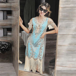 Vestido Flapper Vintage Años 20 Estilo Gran Gatsby para Mujer, Bordado con Lentejuelas, Cuello Cuadrado, Silueta Ajustada, Ecológico, Sexy, con Hombros Descubiertos - Product Image 3