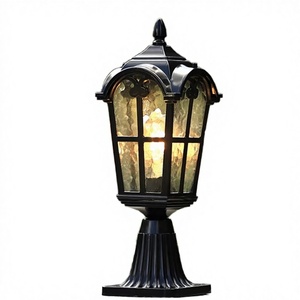 Lámpara de Poste LED Eléctrica de Aluminio con Ahorro de Energía IP65, Luces de Jardín para Exteriores, Lámpara de Estilo Romano para Puerta - Product Image 4