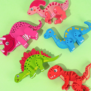 Blocchi di Costruzione in Legno 3D a Forma di Dinosauro, Giocattolo Educativo Creativo per Bambini dai 3 ai 7 Anni - Product Image 2