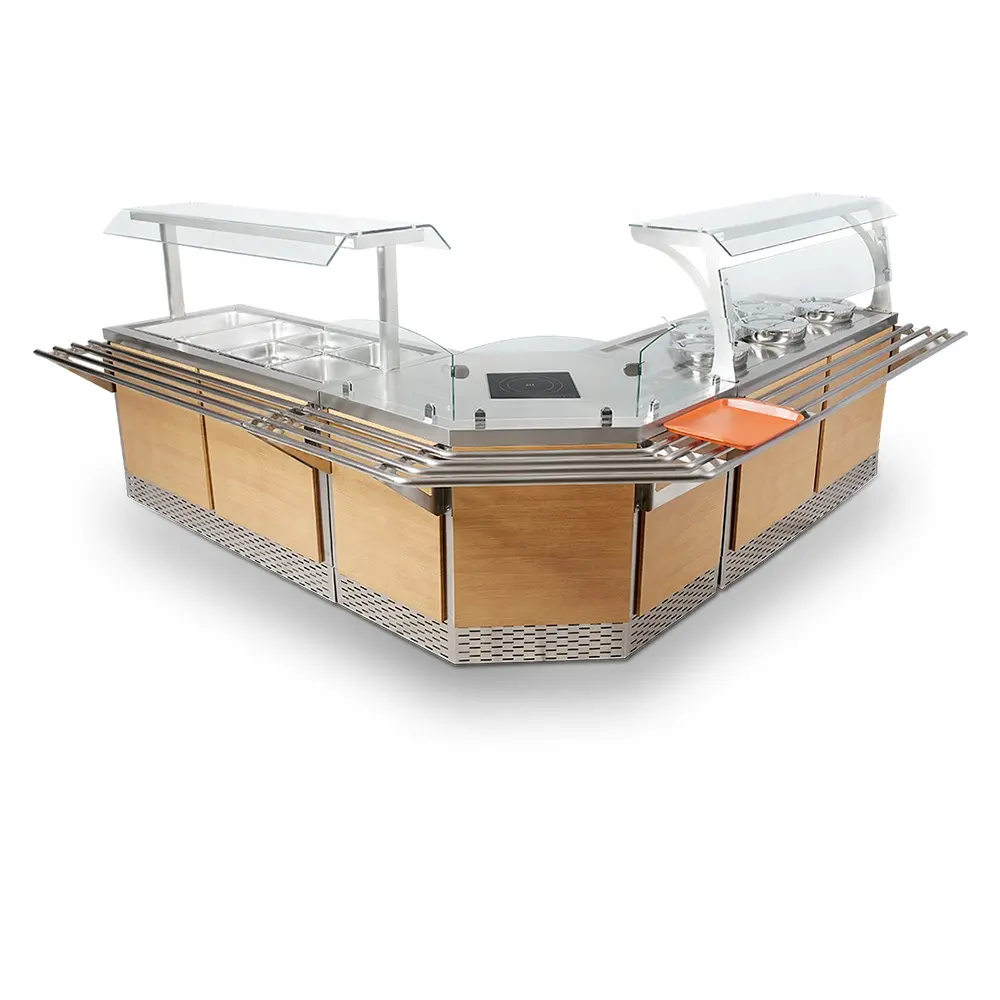 High quality buffet stainless steel food display insulation cabinet fast food equipment heating food