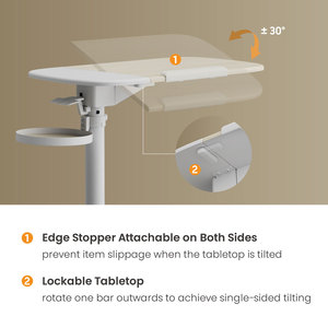 Escritorio lateral móvil para oficina en casa, altura ajustable, resorte de Gas, mesa para portátil, cama, sofá, escritorio de ordenador de Hospital con ruedas, escritorio inclinable - Product Image 2