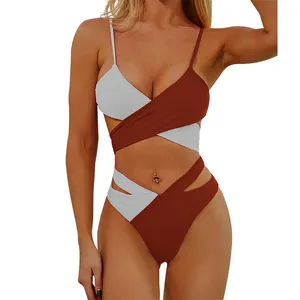 Wholesale Brazil Sexy Hot Swimwear Vendor Cheap Brand 2 Piece High Waisted Bathing Suit Bikini For Woman