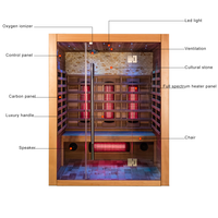 Sauna infrarouge lointain en bois de cèdre personnalisé, sauna intérieur