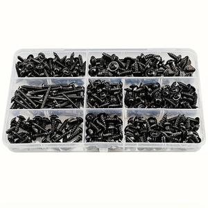 Cross Head Self Tapping Screws M3 M4 M5 With Washers Carbon Steel Black Oxidation Metric 340pcs Set For Metal - Product Image 2