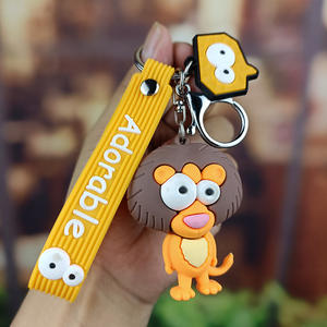 Portachiavi porta monete in gomma eco-friendly con occhi esplosivi Zebra da donna a forma di 3D grazioso portachiavi per auto da uomo coppia - Product Image 6