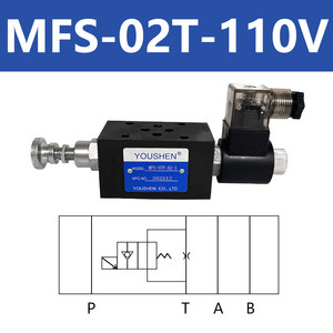 Valvola di controllo del flusso elettromagnetica idraulica sovrapposta MFS-02/03T /<span class=keywords><strong>P</strong></span>/<span class=keywords><strong>A</strong></span>/<span class=keywords><strong>B</strong></span>, valvola <span class=keywords><strong>a</strong></span> farfalla per controllo velocità rapida/lenta - Product Image 6