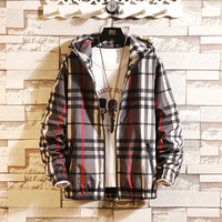 TONGYANG 2026 – Nouvelle veste bomber homme printemps-automne, version coréenne, coupe slim, à capuche, motif écossais classique, confortable et de haute qualité