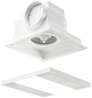 Ventilateur de plafond pour salle de bain avec lumière LED intégrée, CCT unique ou tricolore en option