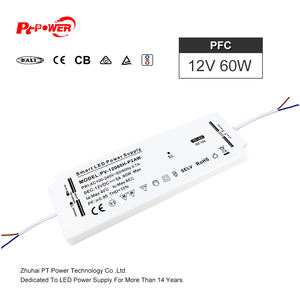 CUL 60W Driver LED à tension constante pour éclairage intérieur, boîtier plastique, IP20, 100-277VAC-DC, 12V 24V, transfert, PF élevé >0.95 - Product Image 3