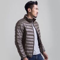 Veste matelassée en duvet de canard unisexe avec logo personnalisé pour l'hiver, en coton et polyester, pour homme